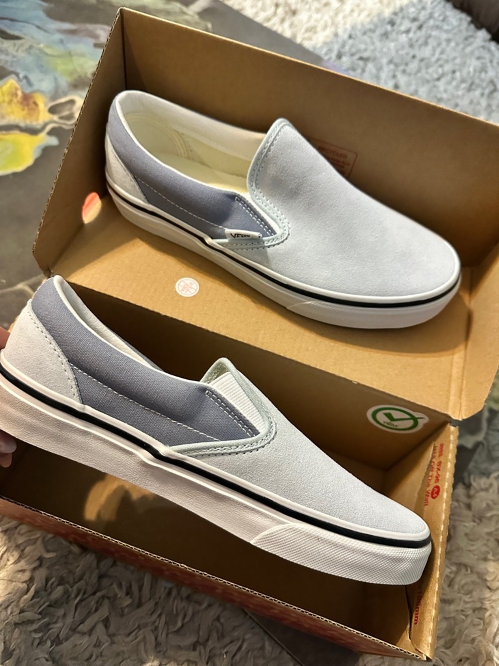 Vans BNWT Classic Slip Ons in Dawn Mist Two Tone Blue